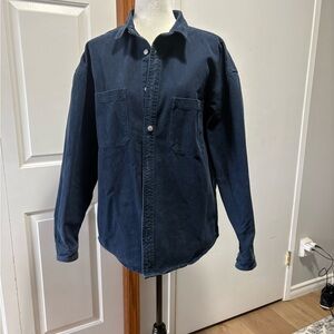 Zara Men's Navy Blue Shirt